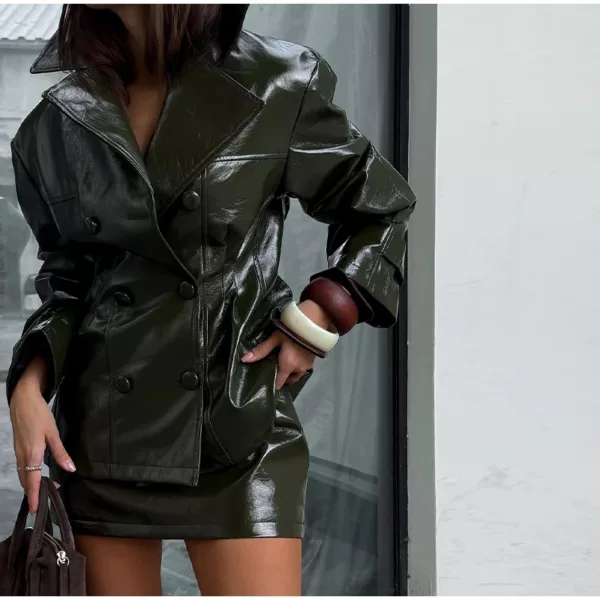 Alternative view of Glossy Vinyl Two-Piece Set