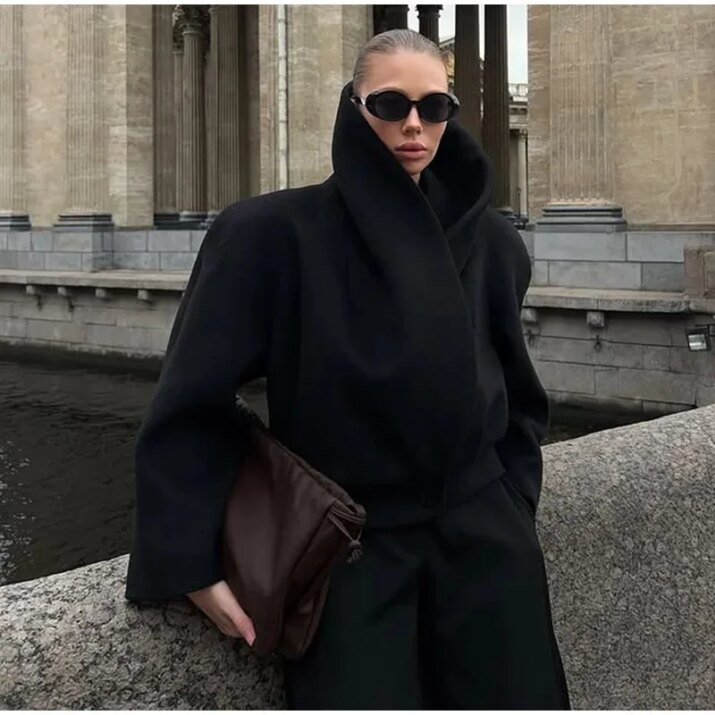 Structured Black Sculptural Jacket