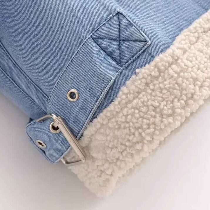 Denim Jacket with Shearling Lining - Image 15