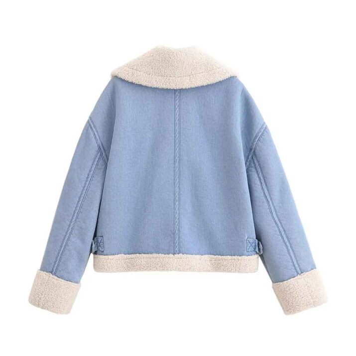 Denim Jacket with Shearling Lining - Image 16