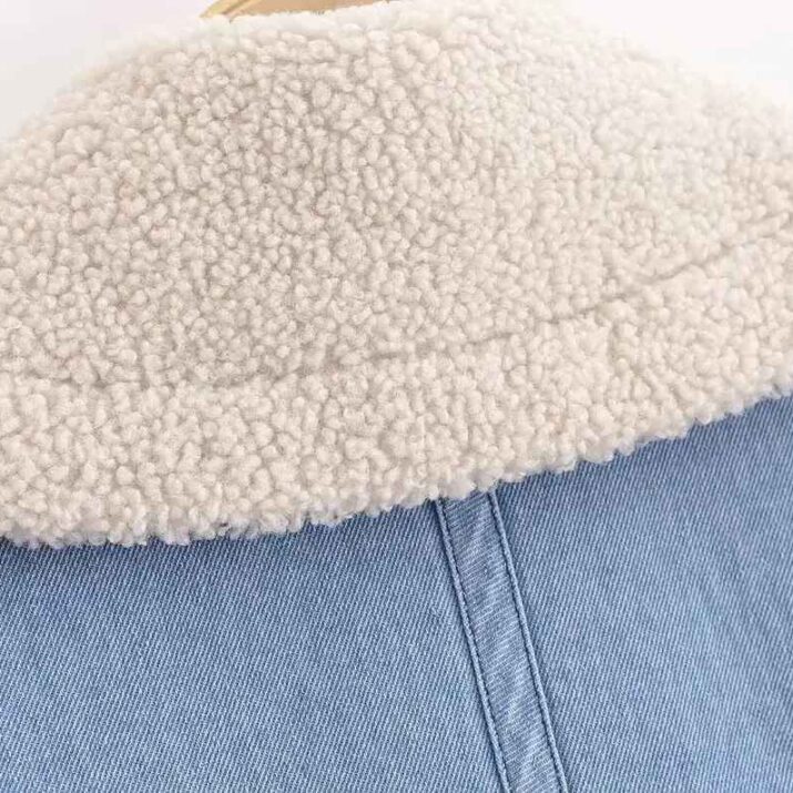 Denim Jacket with Shearling Lining - Image 19