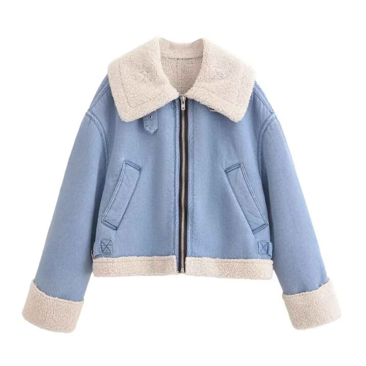 Denim Jacket with Shearling Lining - Image 5