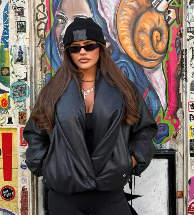 Faux Leather Puffer Jacket - Image 6