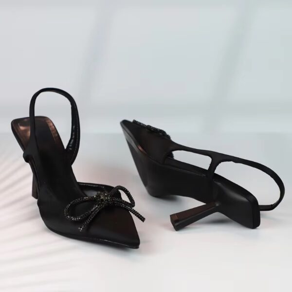 Crystal-Bow Slingback Pumps