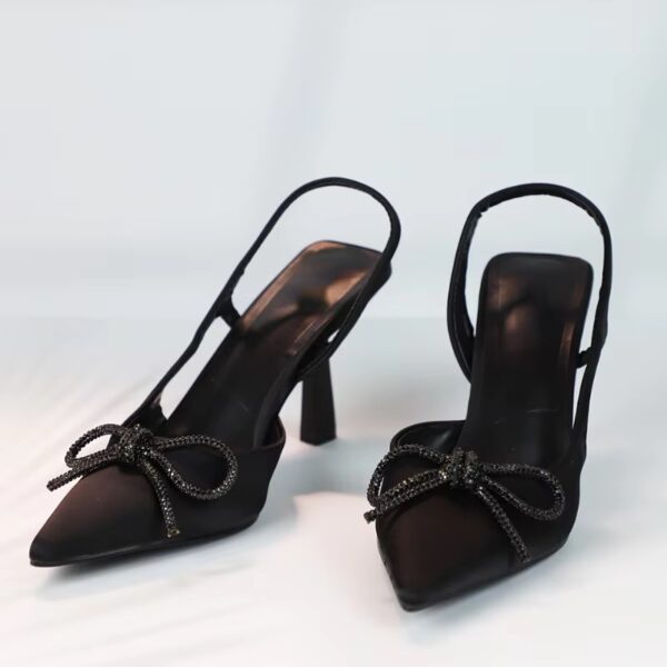Crystal-Bow Slingback Pumps