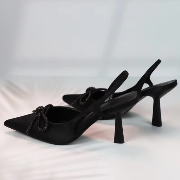 Crystal-Bow Slingback Pumps