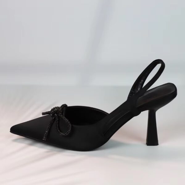 Crystal-Bow Slingback Pumps