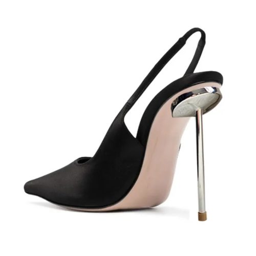 Pointed Toe Slingback Thin Metal Heels