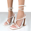 Cross tied Square Toe Sandals