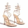 Ankle Lace-Up Square Toe Sandals