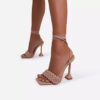 Lace Up Square Toe Woven Sculptured Heel