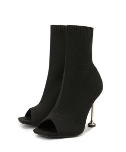 ANKLE SOCK peep toe BOOTS