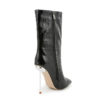 Pointed Toe Croc Ankle Boots in black