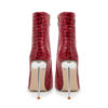 Pointed Toe Croc Ankle Boots in red