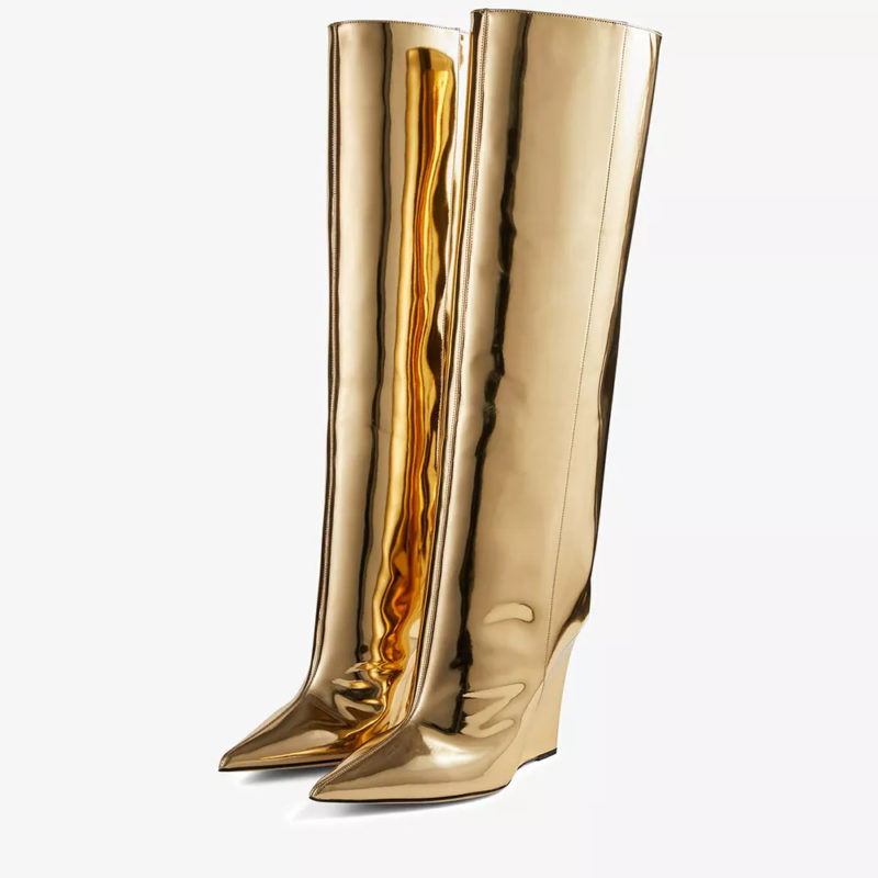 Wedge Heel Knee-High Boots