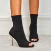 ANKLE SOCK peep toe BOOTS