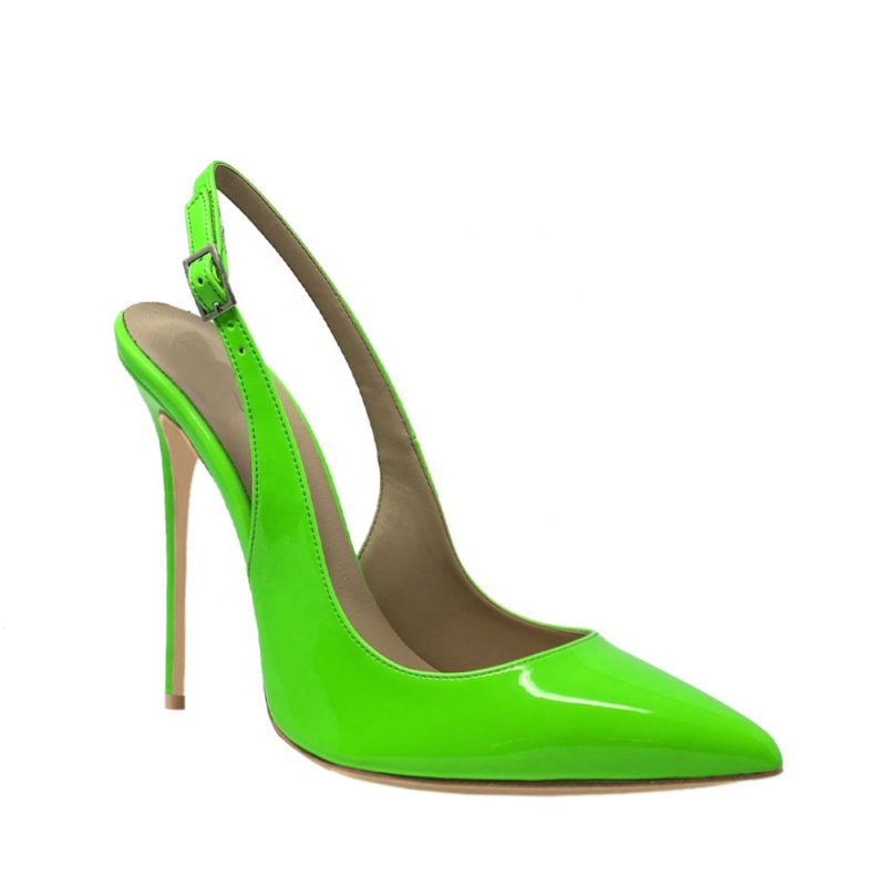 Pointed Toe Slingback Stiletto in Vinyle