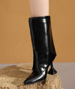 Folded Ankle High Boots
