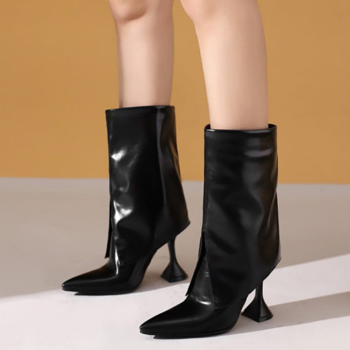 Folded Ankle High Boots