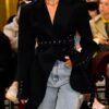 Studded Belted Blazer Jacket in black Beniz Kloset