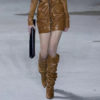 Leather Pleated Conical Heel Over The Knee Boots