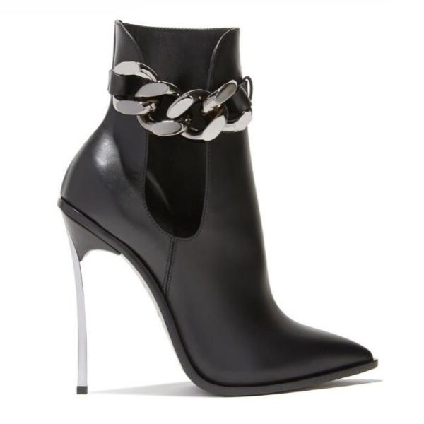 Black Chain Ankle Boots