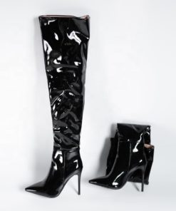Stiletto Leather Pointed Toe Over the Knee Boots