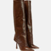 Pointed Leather Knee Boots