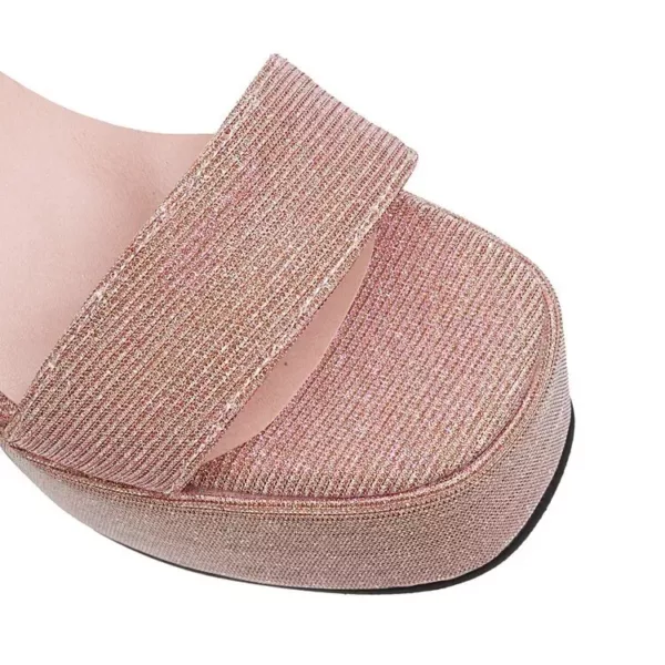 Pink Glitter Platform High Heels