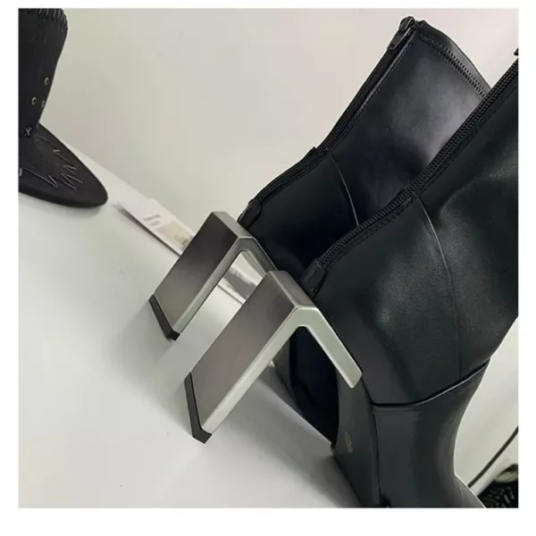 Patent Leather Metal Heel Boots