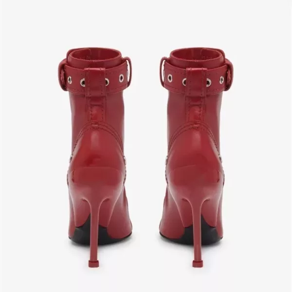 Buckle Zipper Red Heels