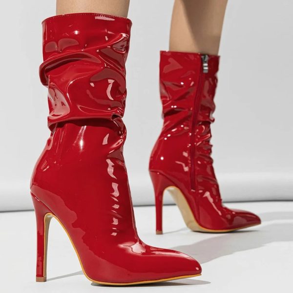 Sleek Patent Zipper Boots