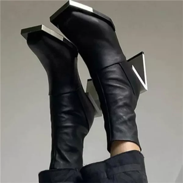 Patent Leather Metal Heel Boots