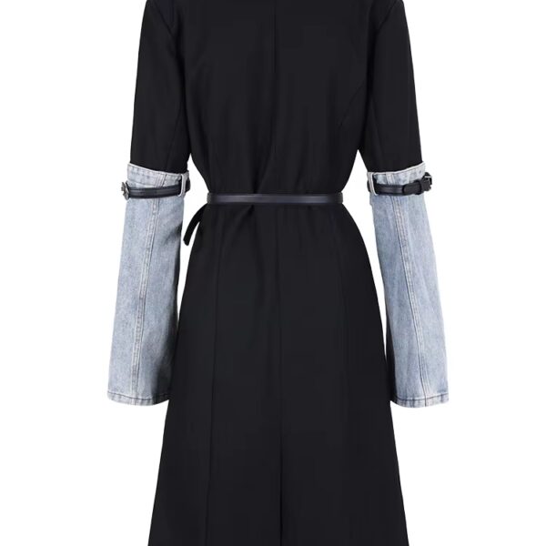 Denim Sleeve Belted Coat
