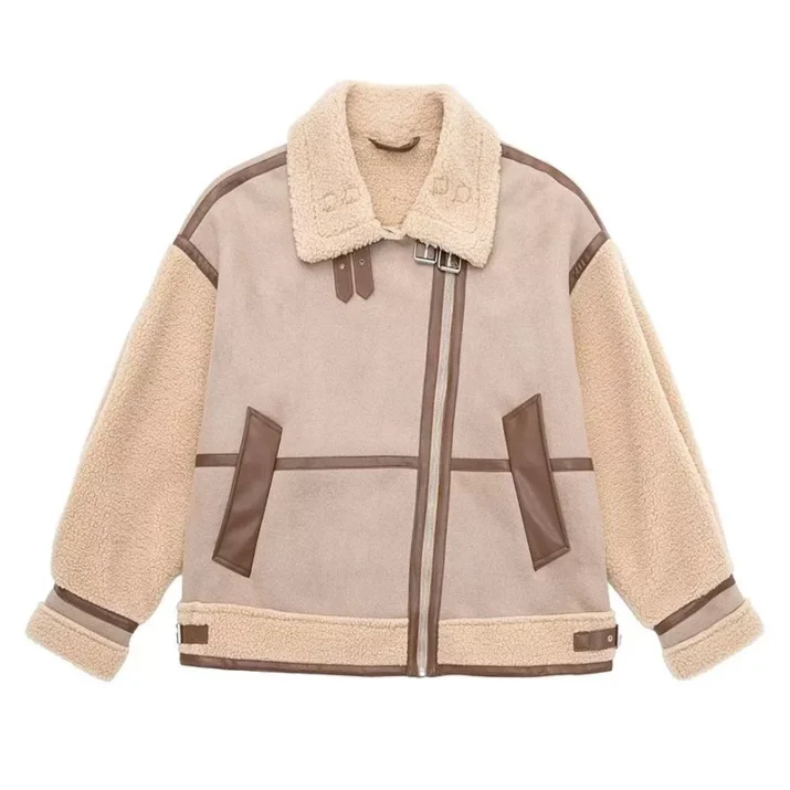 Double-Faced Faux Suede Aviator Jacket - Image 7