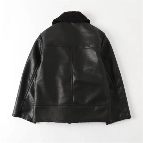 Black Shearling Leather Jacket