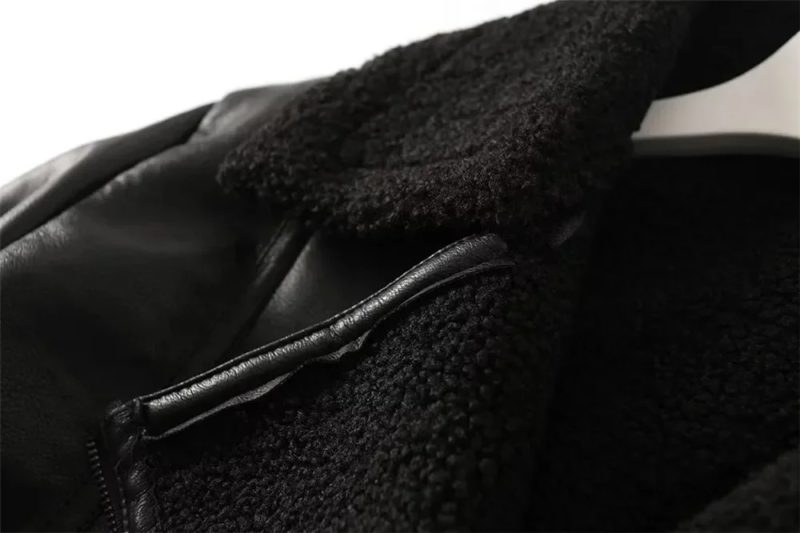 Black Shearling Leather Jacket