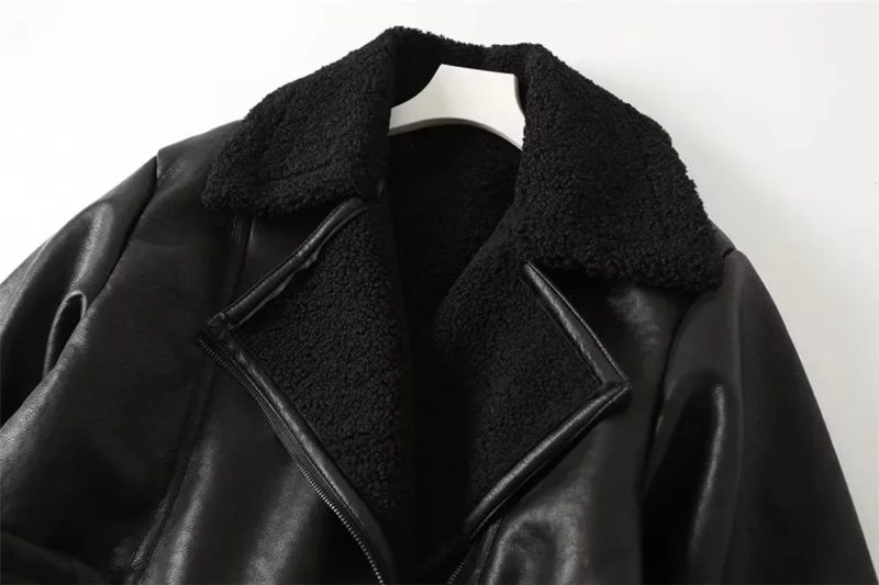 Black Shearling Leather Jacket