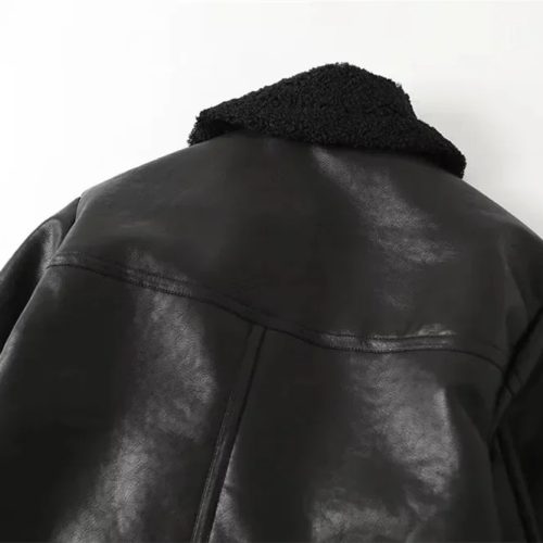 Black Shearling Leather Jacket