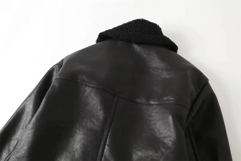 Black Shearling Leather Jacket