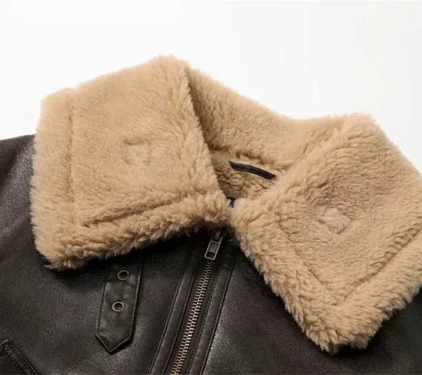Brown Shearling Leather Jacket