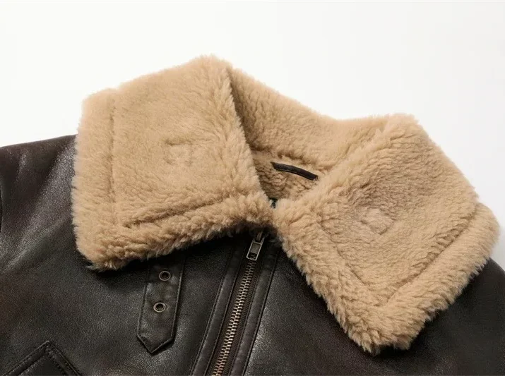 Brown Shearling Leather Jacket