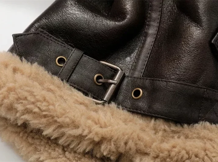 Brown Shearling Leather Jacket