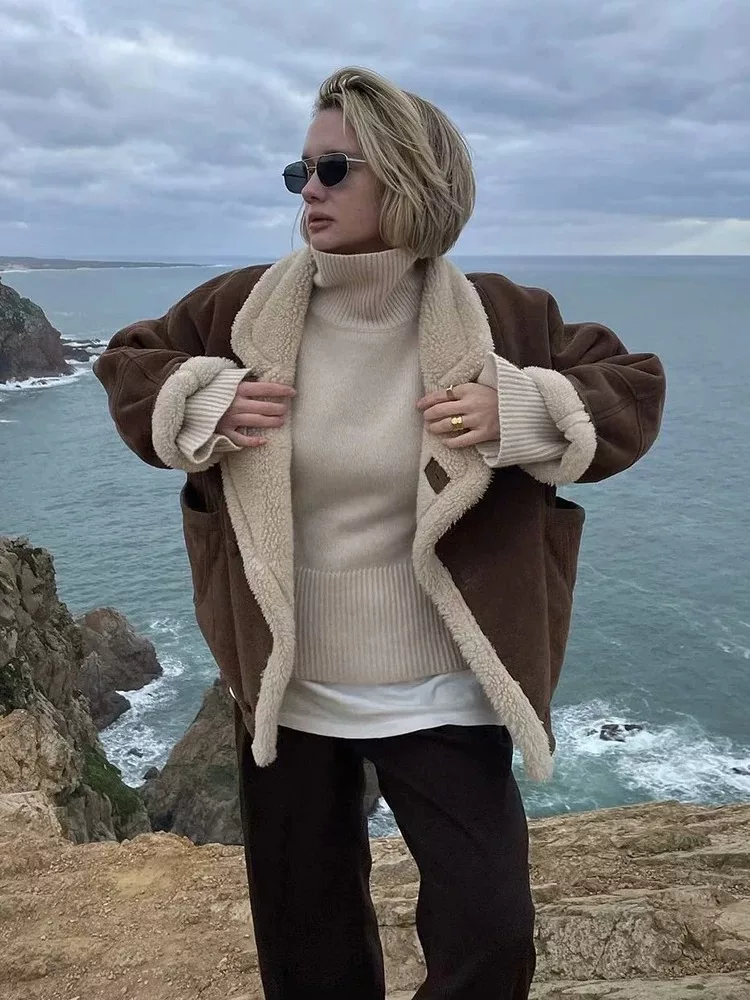 Oversized Lamb Fleece Jacket
