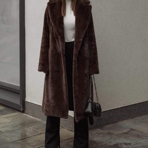 Longline Oversized Teddy Borg Belted Coat