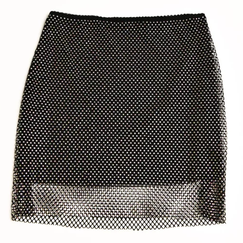 Sparkling Glitter Blazer and Fishnet Skirt