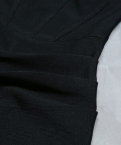 Black Embellished One-Shoulder Mini Bandage Dress