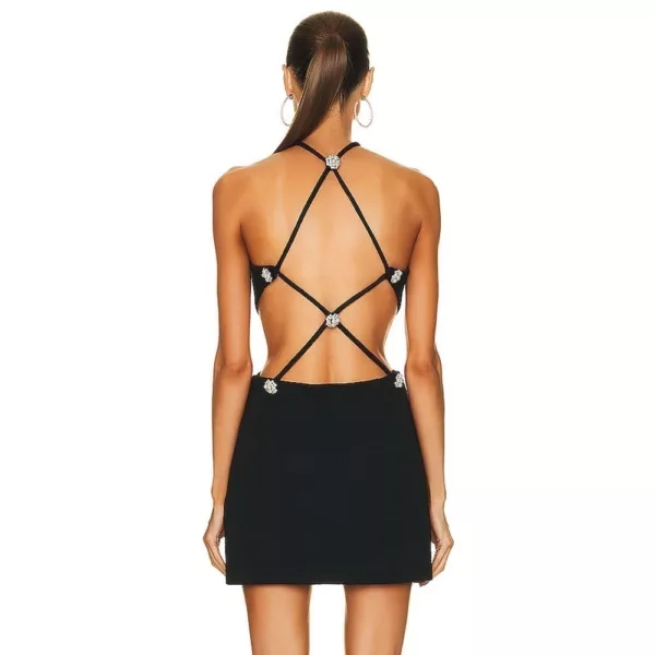 Sleek Asymmetrical Hemline Black Cocktail Dress
