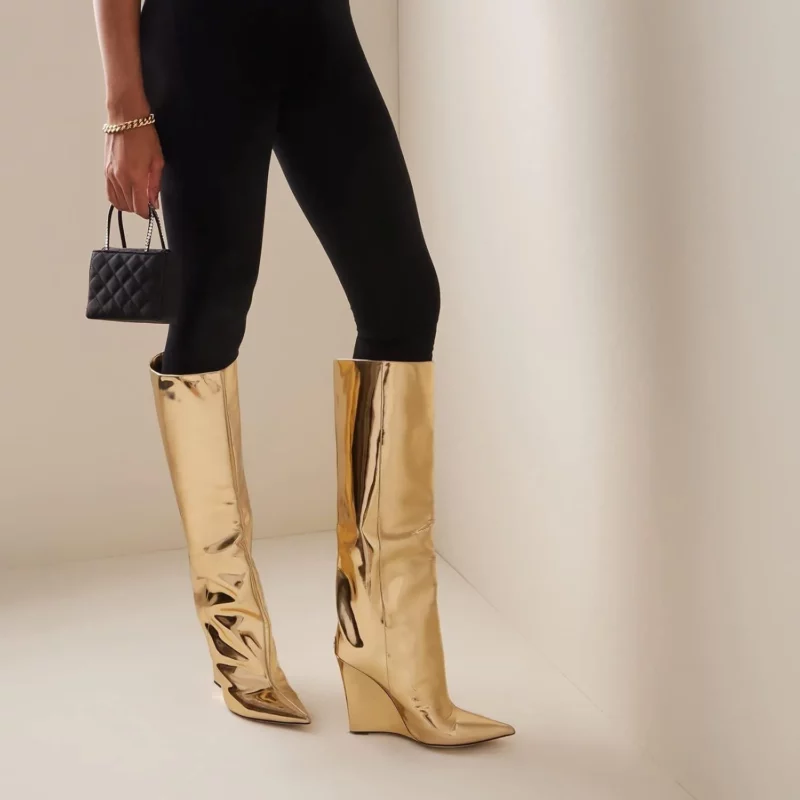 Wedge Heel Knee-High Boots