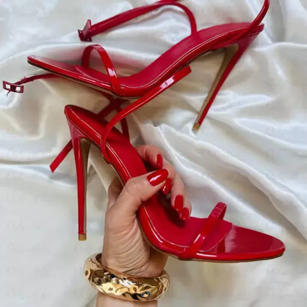 Open Toe Strappy Heels - Beniz Kloset